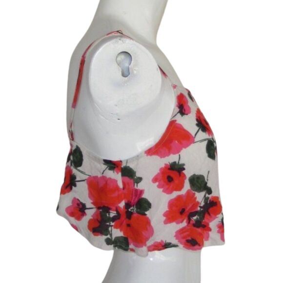 BILLABONG Swim cover/Camisole, M, Cropped, White/Red Floral, Straps - Picture 8 of 11